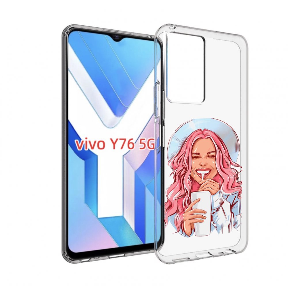 

Чехол MyPads веселая-девушка-модель женский для Vivo Y76 5G, Прозрачный, Tocco