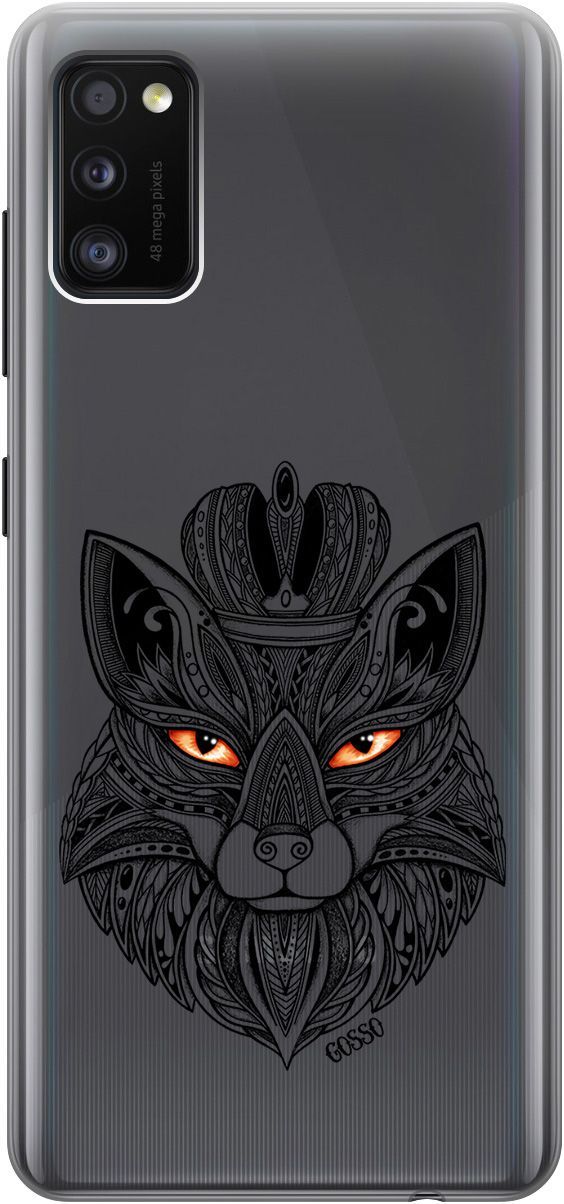 

Силиконовый чехол на Samsung Galaxy A41 с 3D принтом "Fox Queen" прозрачный, Прозрачный;серый, 0
