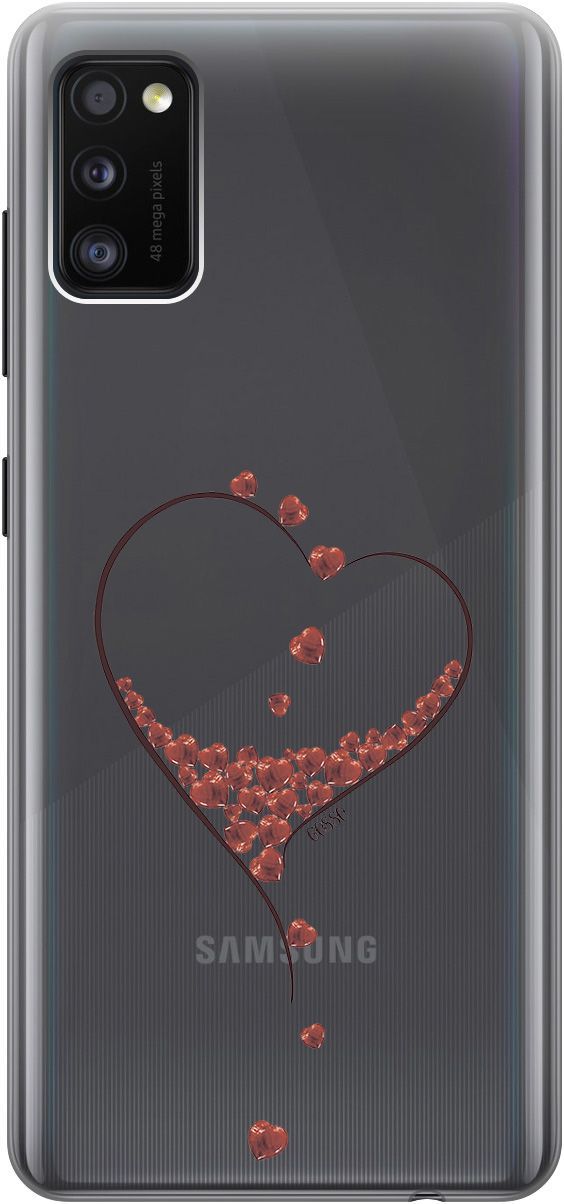 

Силиконовый чехол на Samsung Galaxy A41 с принтом "Little hearts" прозрачный, Прозрачный;черный, 0