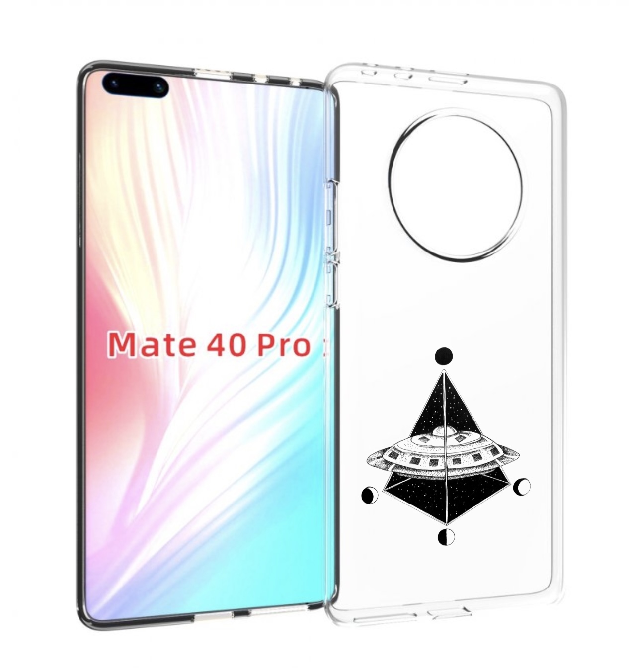 

Чехол MyPads черно белая летающая тарелка для Huawei Mate 40 Pro (NOH-NX9), Прозрачный, Tocco