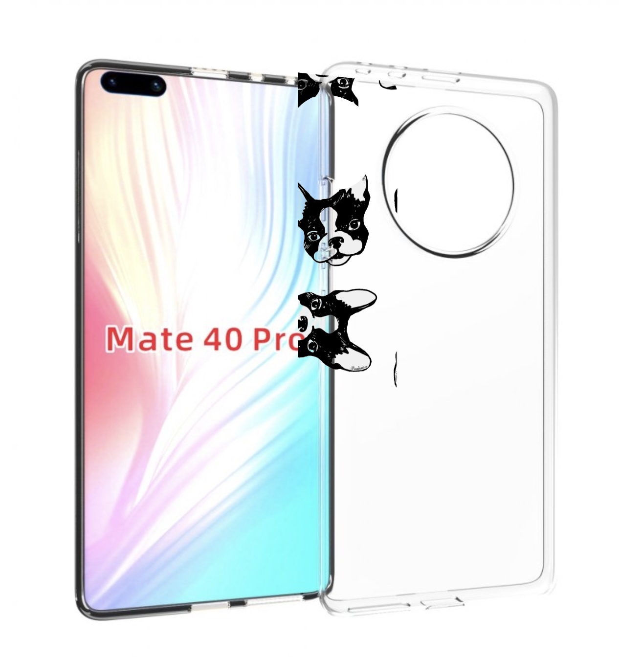 

Чехол MyPads черно белые собачки для Huawei Mate 40 Pro (NOH-NX9), Прозрачный, Tocco