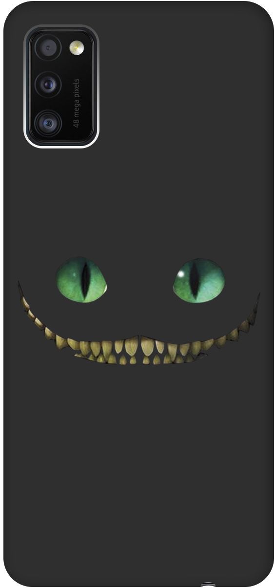 

Матовый чехол на Samsung Galaxy A41 с принтом "Cheshire Cat" черный, 0