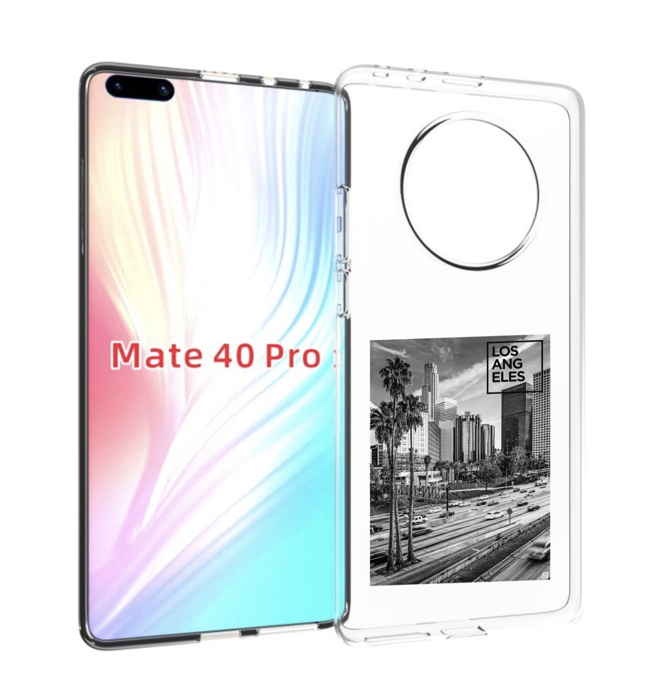 

Чехол MyPads черно белый лос анджелес для Huawei Mate 40 Pro (NOH-NX9), Прозрачный, Tocco
