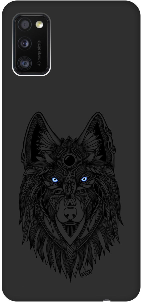 

Матовый чехол на Samsung Galaxy A41 с принтом "Grand Wolf" черный, Черный;голубой, 0
