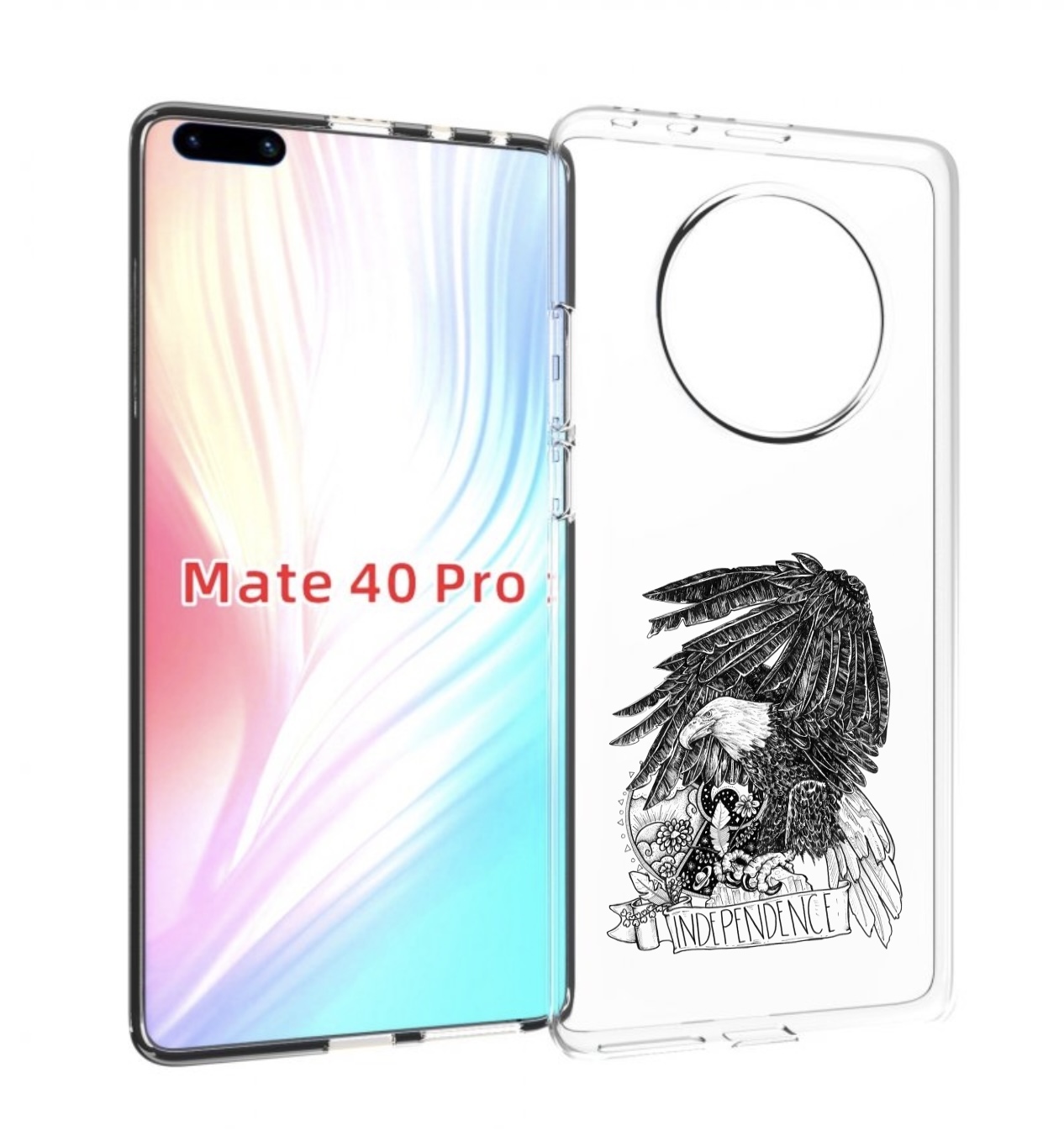 

Чехол MyPads черно белый сокол для Huawei Mate 40 Pro (NOH-NX9), Прозрачный, Tocco