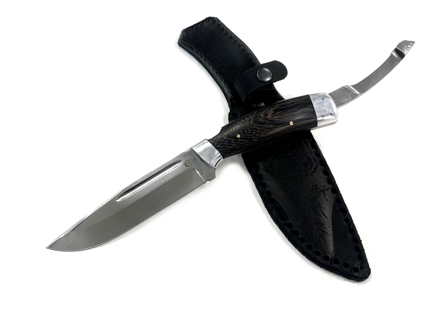 Нож Семин Путник шкуросъемный, сталь Х12МФ, рукоять венге, цельнометаллический