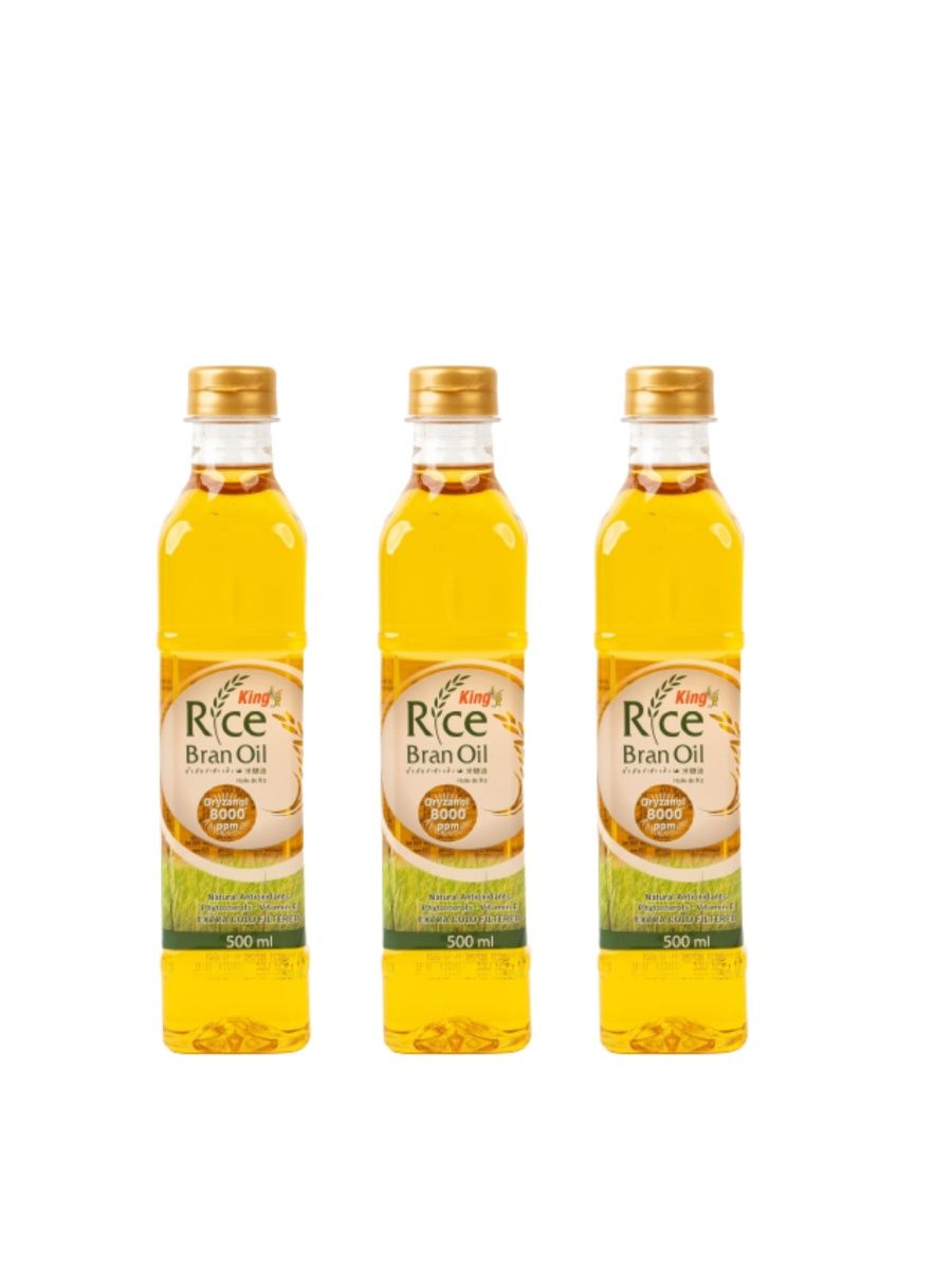 Масло King Rice Bran Oil рисовых отрубей, 500 мл x 3 шт