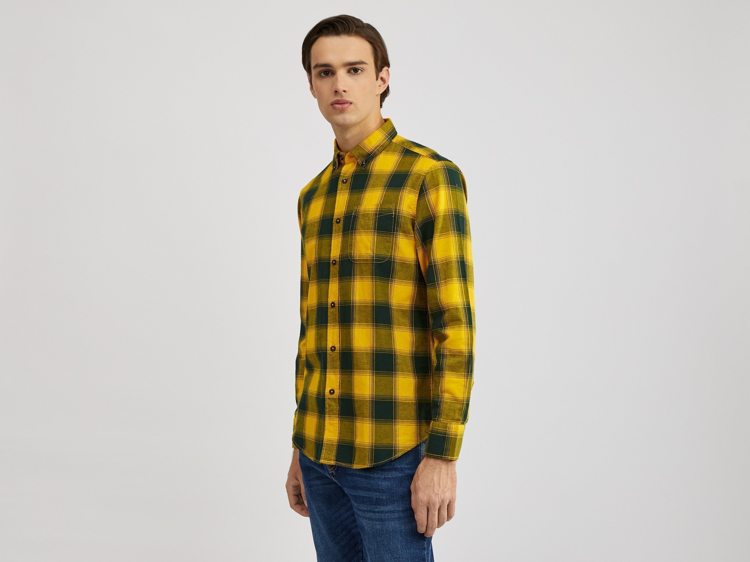 

Рубашка мужская United Colors of Benetton 21A_5ANJ5QKI8 разноцветная S, 21A_5ANJ5QKI8