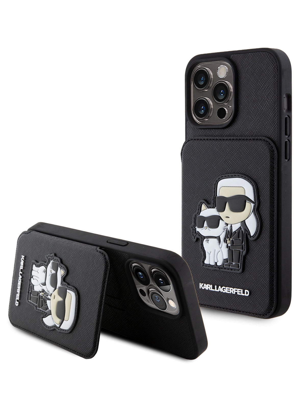 

Чехол Karl Lagerfeld для iPhone 15 Pro Max с карманом для карт Karl & Choupette Hard Black, Черный