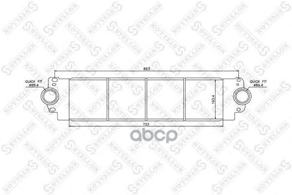 

10-40078-Sx_Интеркулер Vw T5 1.9Tdi/2.5Tdi 03> Stellox 1040078Sx