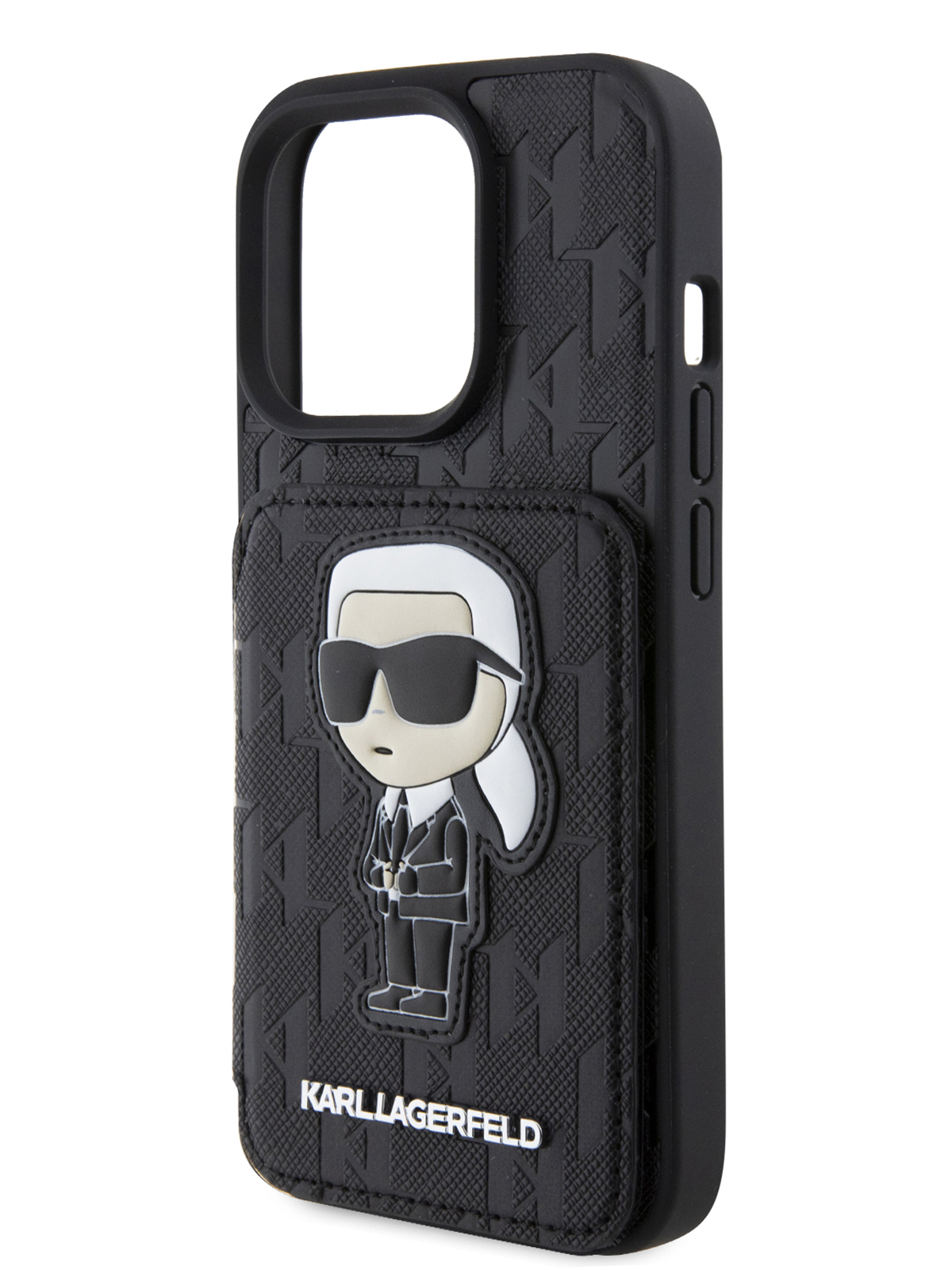 Чехол Karl Lagerfeld для iPhone 15 Pro с карманом для карт Karl Ikonik Hard Black