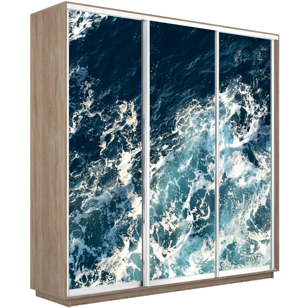 

Шкаф трехстворчатый Е1 Экспресс Фото трио сонома 180-220 1015, Бежевый, Экспресс Фото Трио