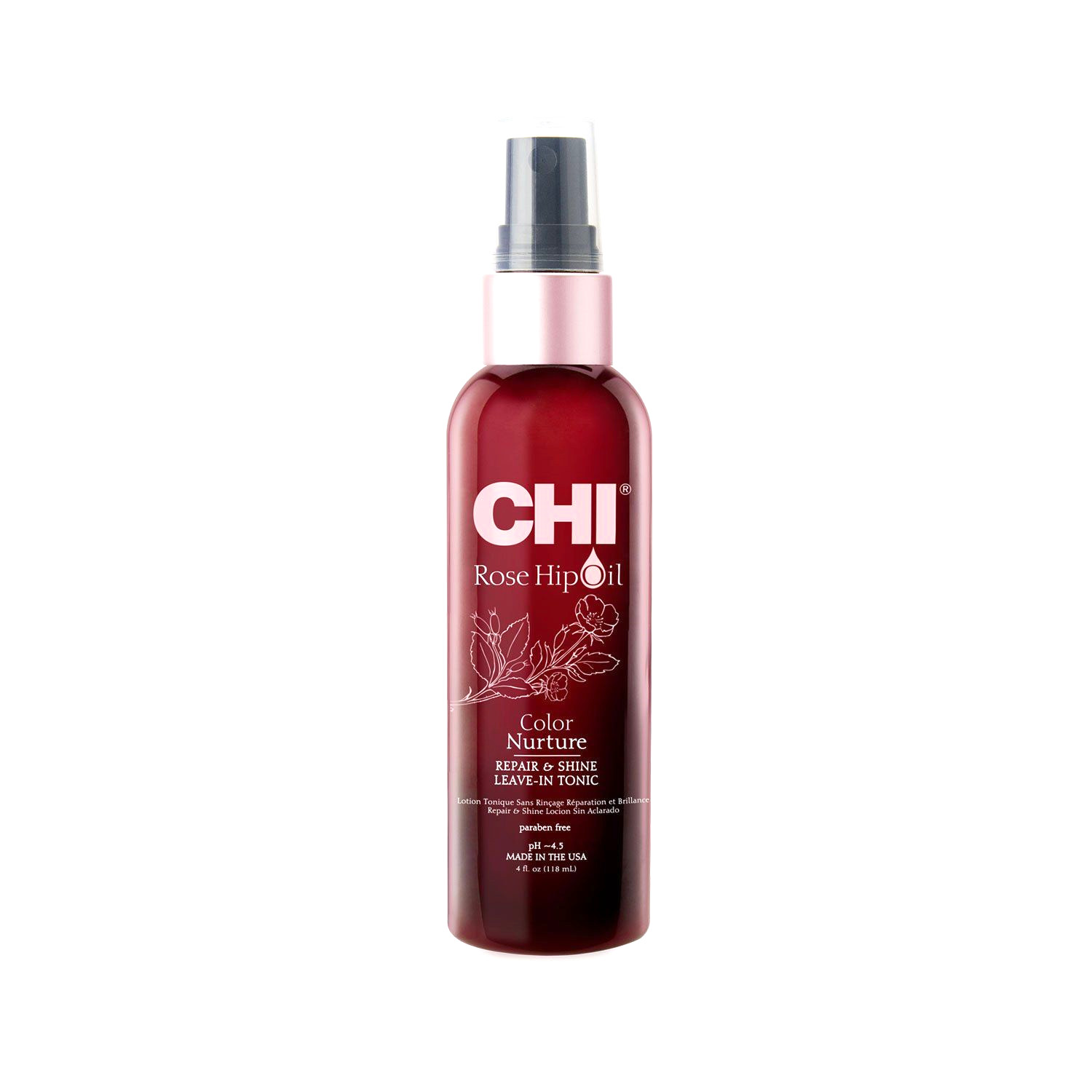 Тоник для волос CHI Rose Hip Oil Repair & Shine Leave-In Tonic 118 мл шампунь для волос biosilk объемная терапия farouk 355мл сша