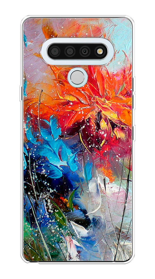 

Чехол на LG Stylo 6 "Абстрактные цветы", Оранжевый;синий, 84550-4