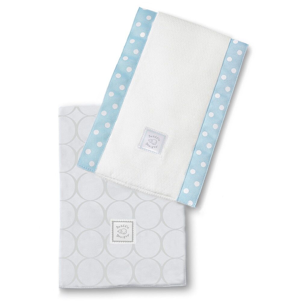 

Полотенчики SwaddleDesigns Baby Burpie Set Blue Sterling Mod Circles on Sunwashed Pastels