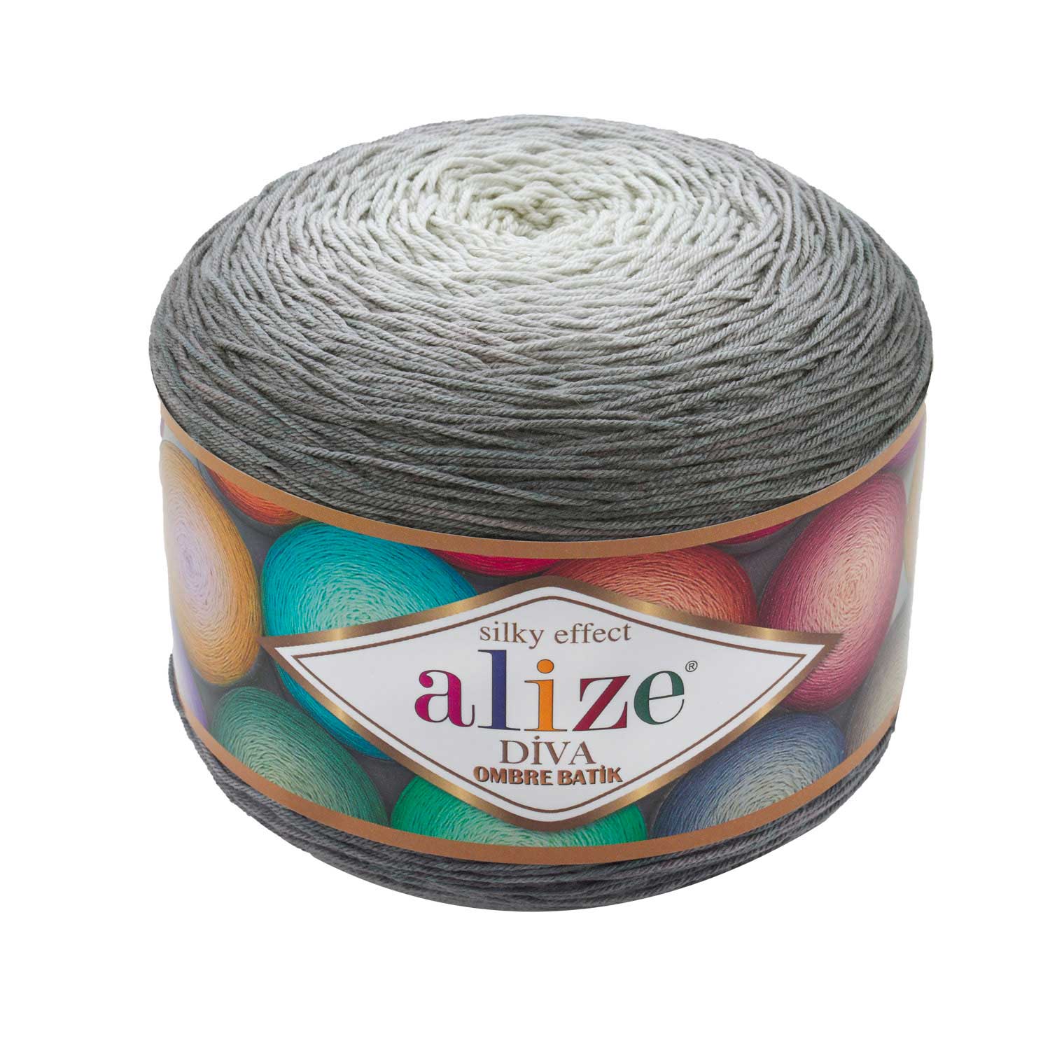 

Пряжа Alize 7729689 Diva Ombre Batik 7380 серый, Diva Ombre Batik