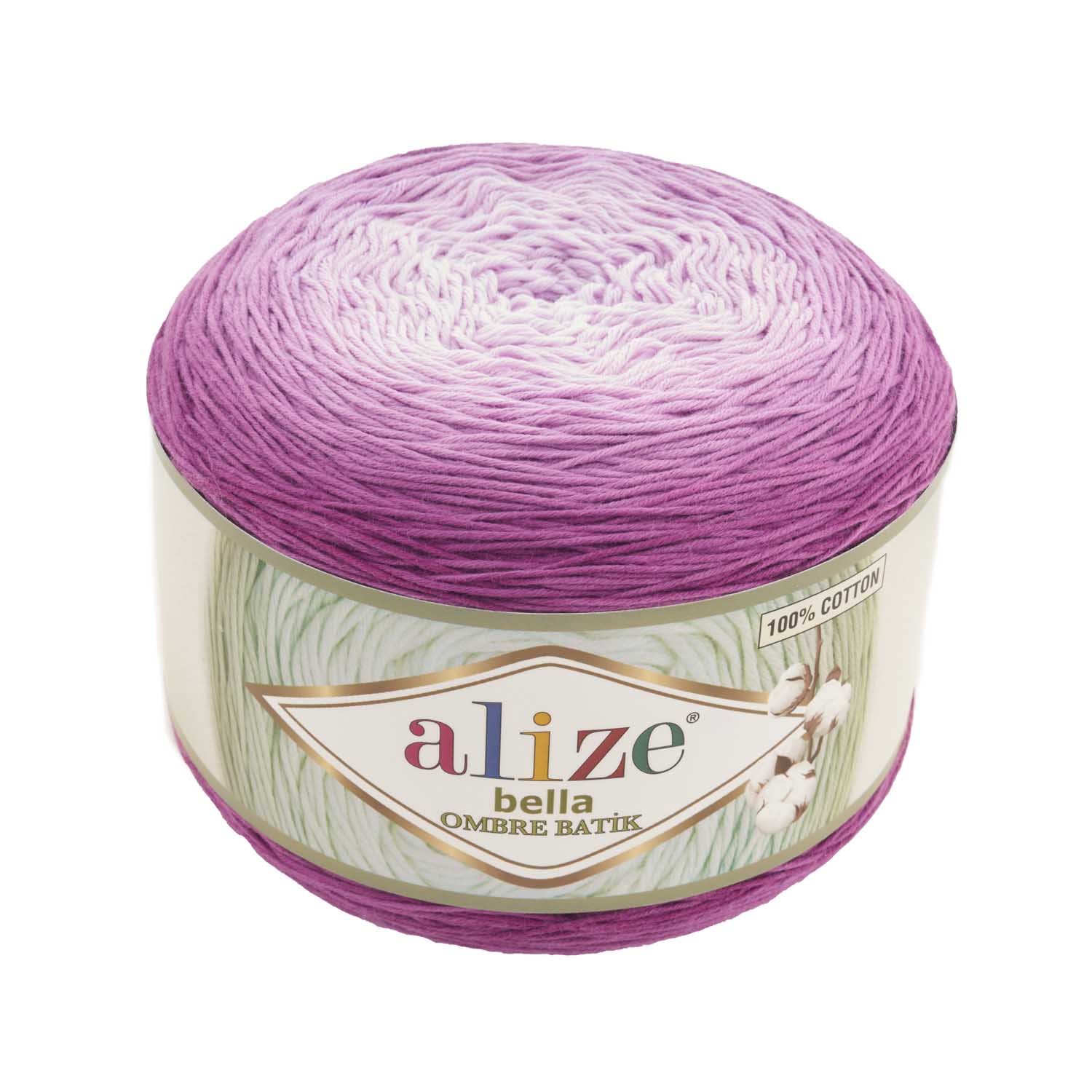 

Пряжа ALIZE Bella Ombre Batik 250г, 900м (100% хлопок) (7429 сиреневый), 2 мотка, Разноцветный, Bella Ombre Batik