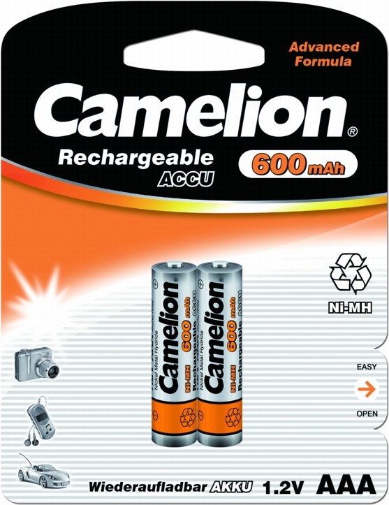 фото Аккумуляторная батарея camelion aaa-600mah ni-mh bl-2