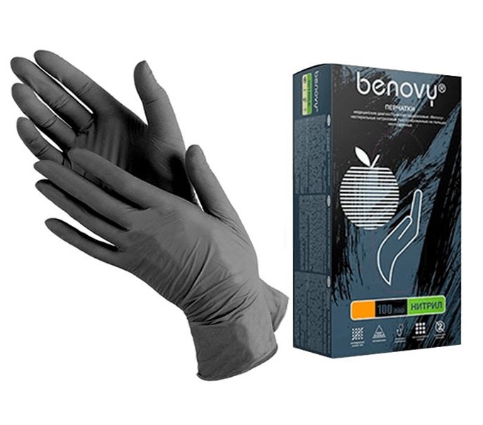 Купить Перчатки нитриловые одноразовые Benovy размер XL 100 шт.
