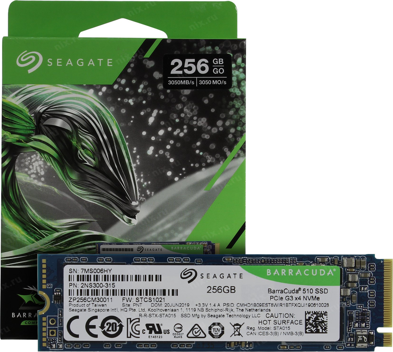 

SSD накопитель Seagate BarraCuda 510 M.2 2280 256 ГБ (ZP256CM30041), BarraCuda 510