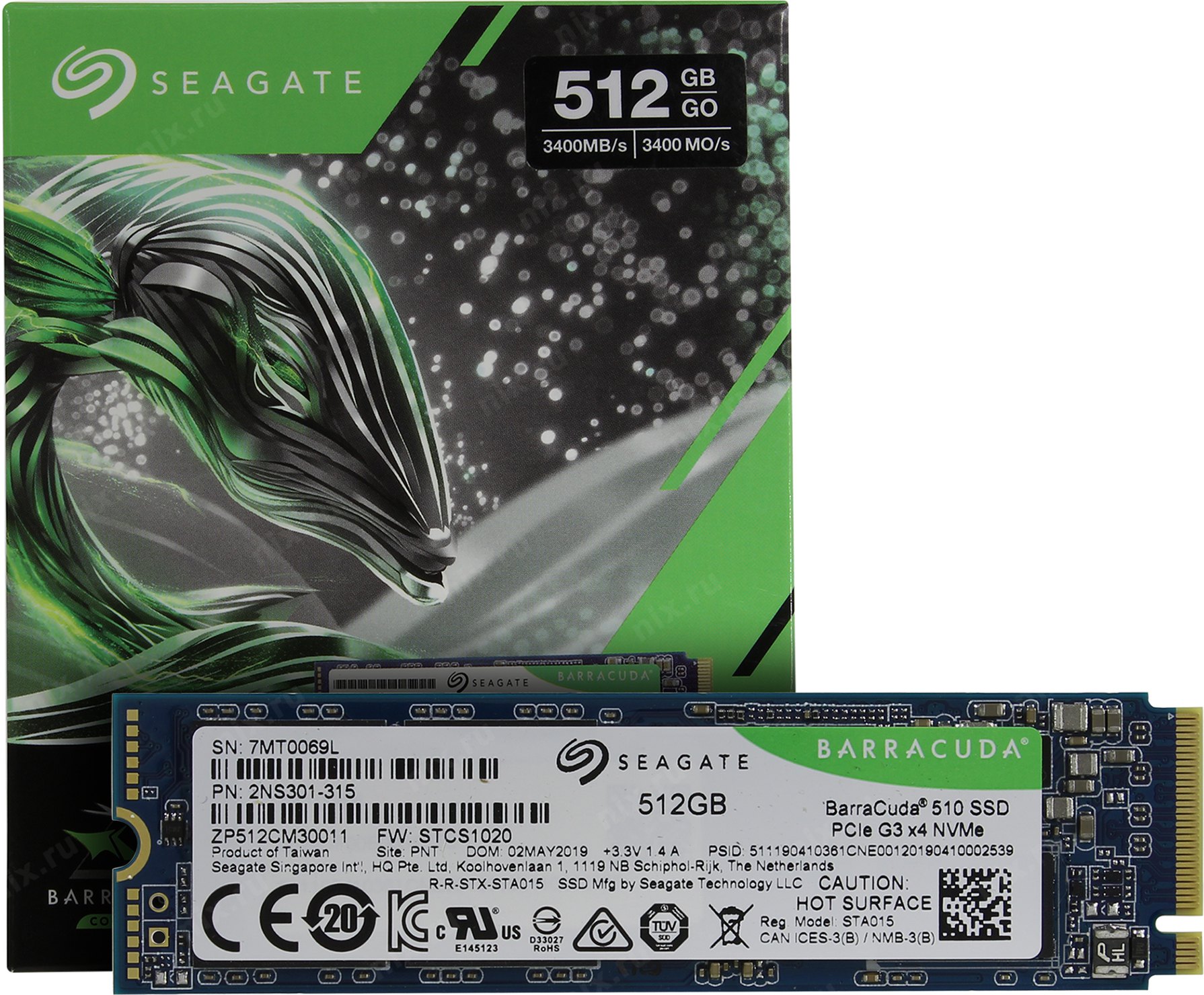 

SSD диск Seagate BarraCuda 510 512ГБ (ZP512CM30041), BarraCuda 510