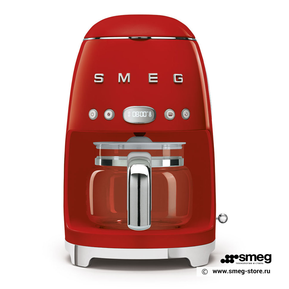 Кофеварка капельного типа Smeg DCF02RDEU Red кофеварка капельного типа smeg dcf02pbeu blue