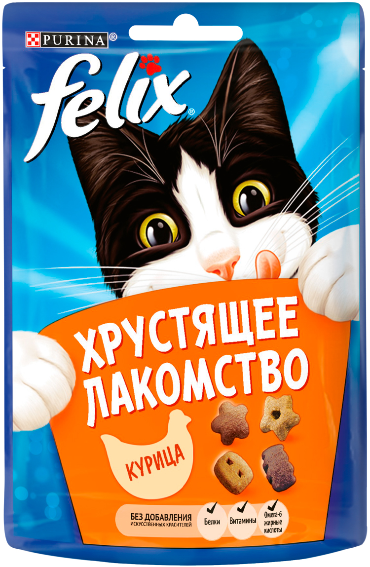 

Лакомство для кошек Felix Хрустящее Лакомство, с курицей, 20г, Хрустящее Лакомство