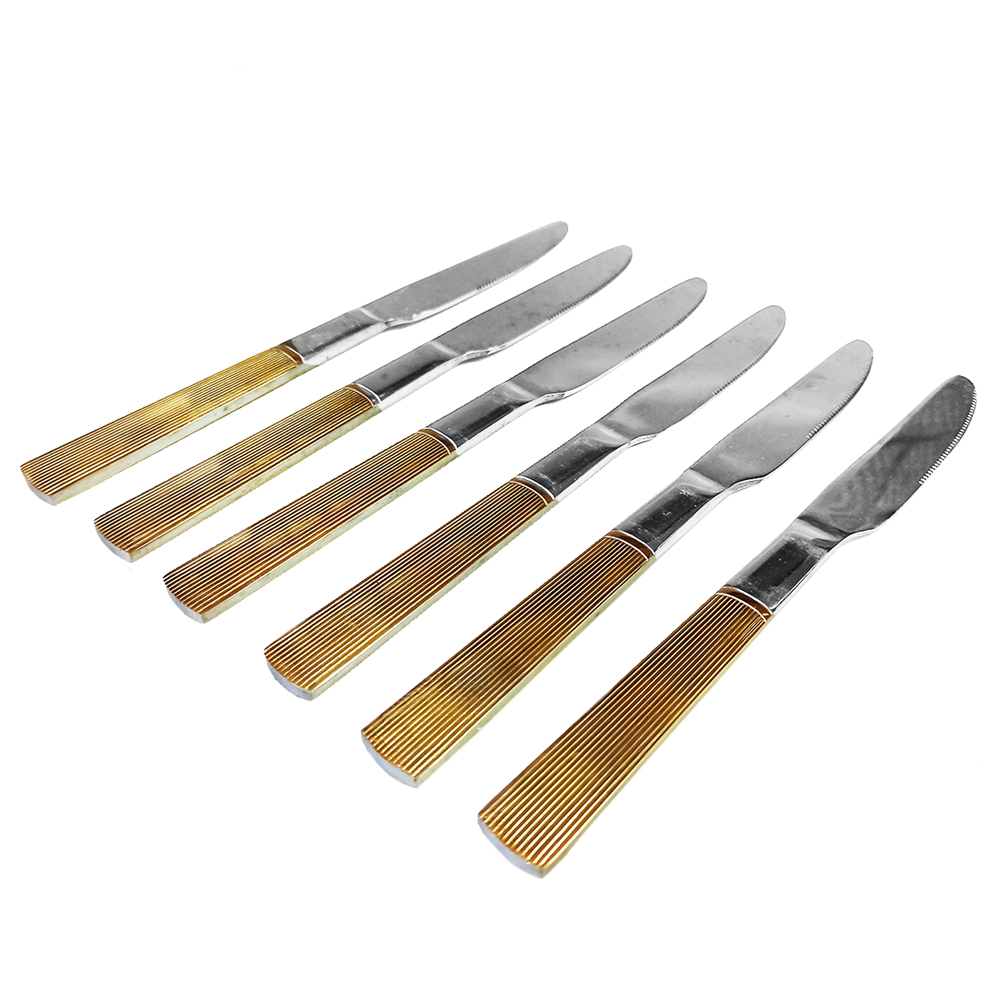 Набор ножей Золотистое плиссе, нержавеющая сталь, 6 шт, MARMA MM-KNF-09