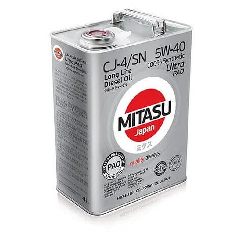 Моторное масло Mitasu Ultra Pao Diesel 5W40 4 л