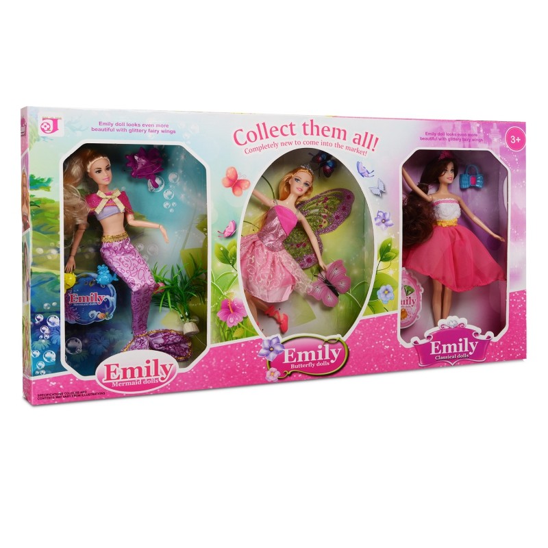 

Набор кукол Qian jia toys Необычные подружки 3 шт, с аксессуарами 28 см, HP1110890