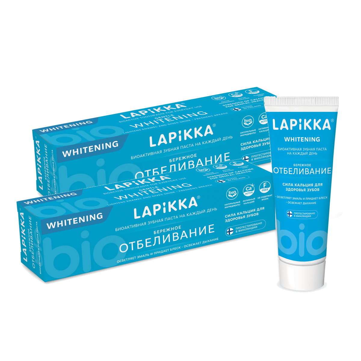 

Зубная паста LAPIKKA Бережное отбеливание, 94г (в наборе 2 штуки)