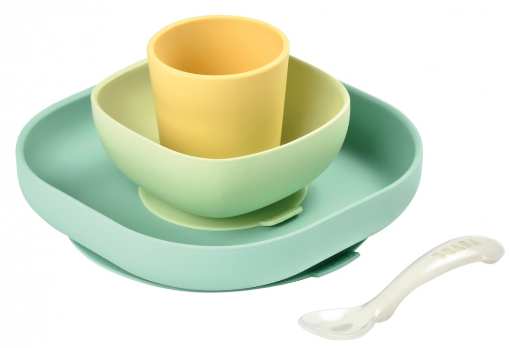 фото Набор посуды beaba 4 предмета, зеленый