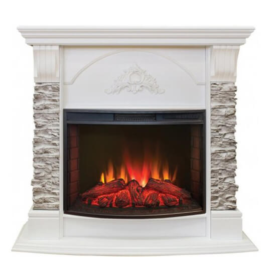 фото Электрокамин realflame athena gr, белый дуб