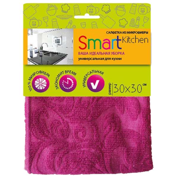 Салфетка универсальная Smart Master Kitchen, микрофибра, 30х30 см