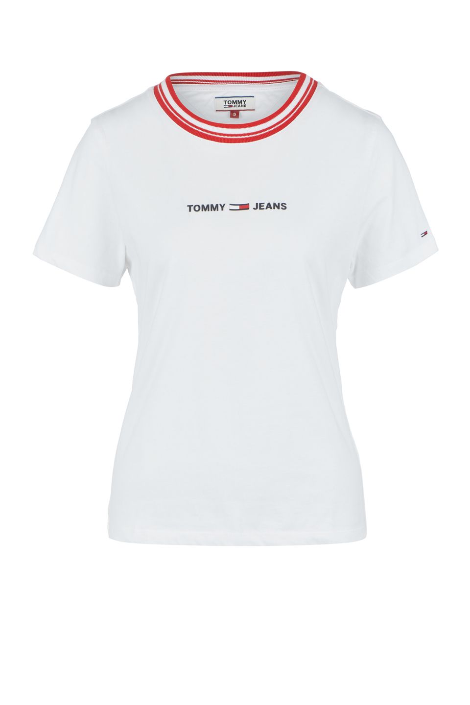 

Футболка женская Tommy Jeans DW0DW08057 YBR white белая L INT, Белый, DW0DW08057 YBR white