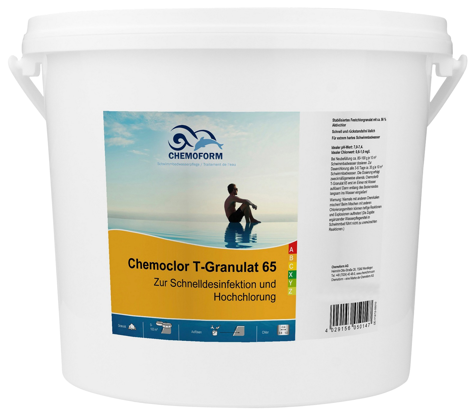 Дезинфицирующее средство для бассейна Chemoform 0591005 Аквабланк О2 5 кг