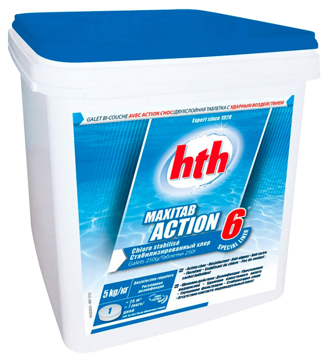 

Дезинфицирующее средство для бассейна HTH K801797H2 Maxitab Action 6 Easy 5 кг