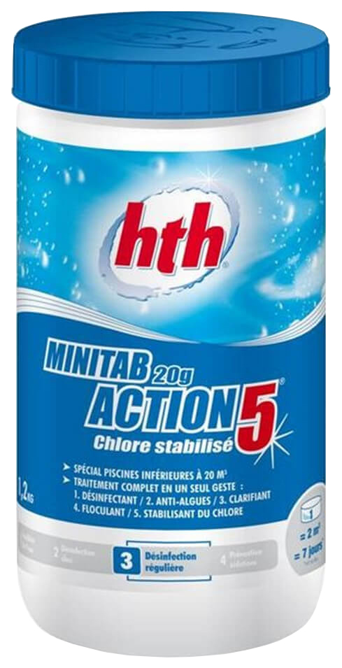 

Дезинфицирующее средство для бассейна HTH C800702H1 MINITAB Action 5 20 г 1,2 кг