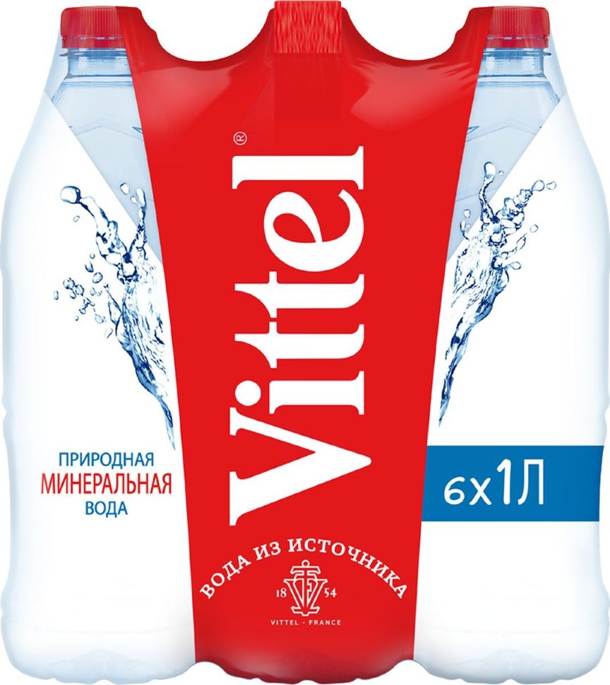 Минеральная вода Vittel Виттель негазированная Пэт 1л6шт 2843₽