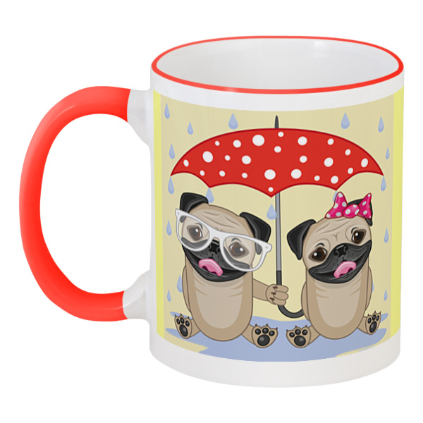 

Кружка Printio с цветной ручкой и ободком Летний дождь