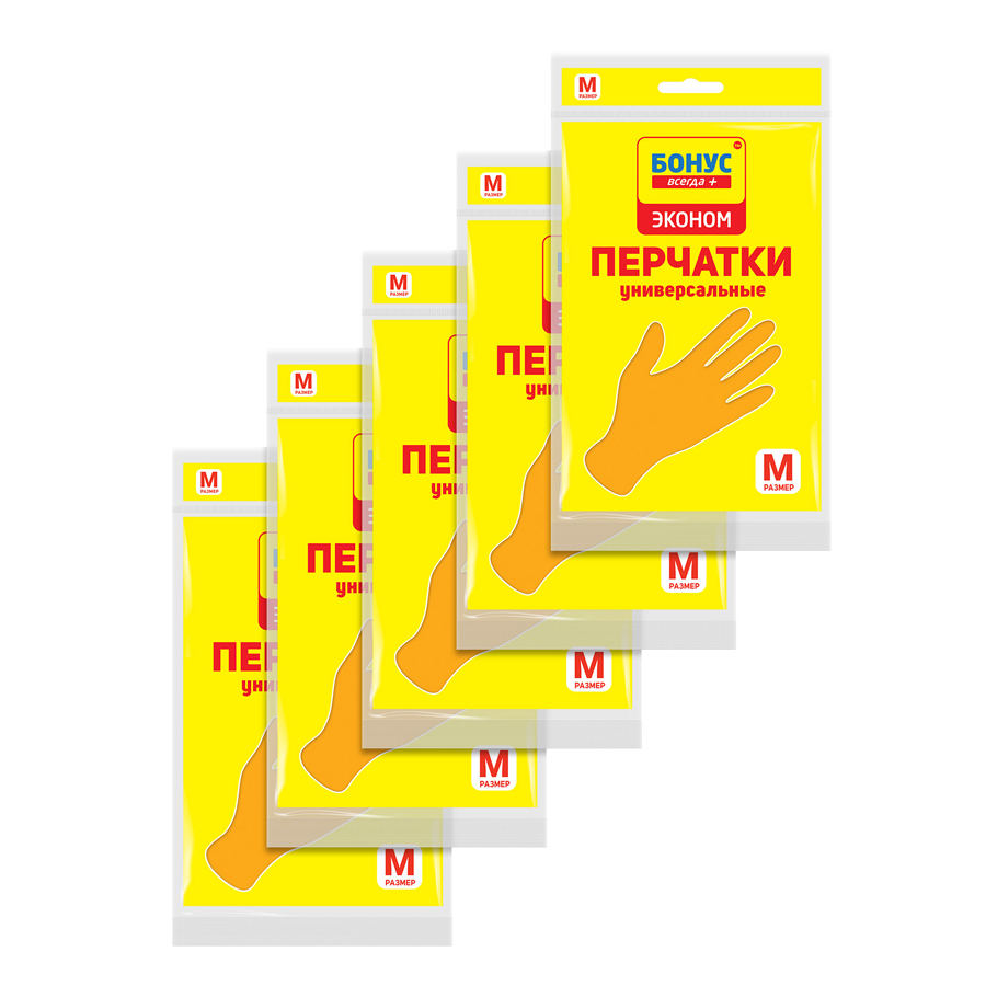 фото Бонус перчатки латексные универсальные m (5 упаковок в наборе)