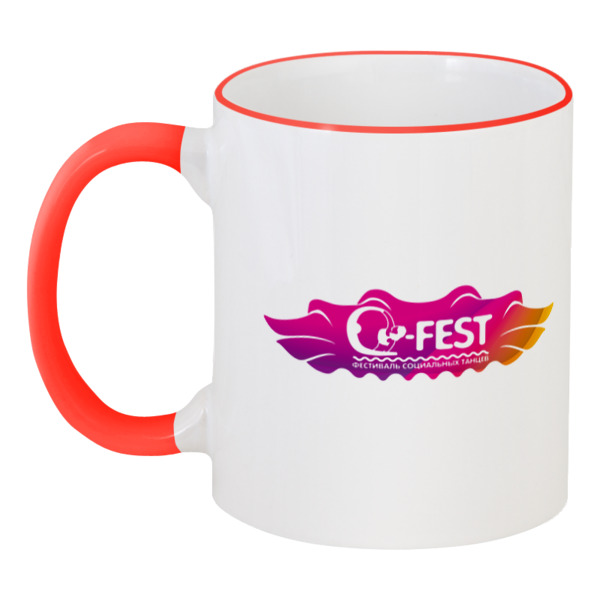 

Кружка Printio с цветной ручкой и ободком Q-fest cup
