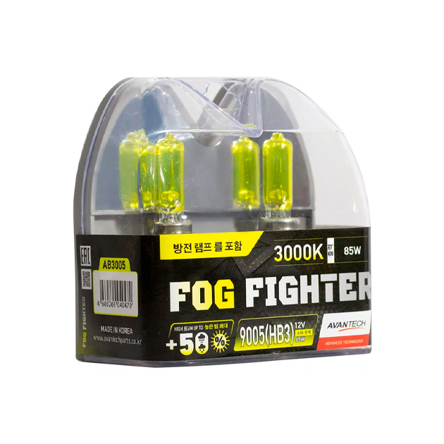 Лампа высокотемпературная Avantech FOG FIGHTER 9005 (HB3) 12V 65W (85W) 3000K (ярко-желтый