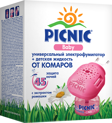 фото Прибор+жидкость от комаров picnic 10734 арнест baby 45 ночей