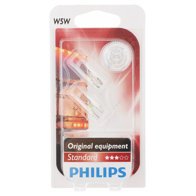 фото Лампа накаливания w5w 24v 5w w2,1x9.5d блистер (2 шт.) b2 philips