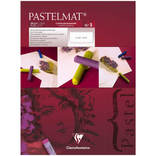 

Альбом-склейка для пастели Clairefontaine Pastelmat 30х40 см 12 л 360 г, бархат, белый