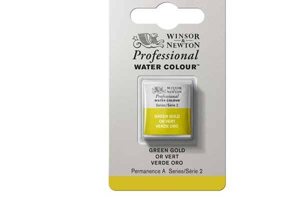 фото Акварель winsor&newton professional в кювете зеленое золото