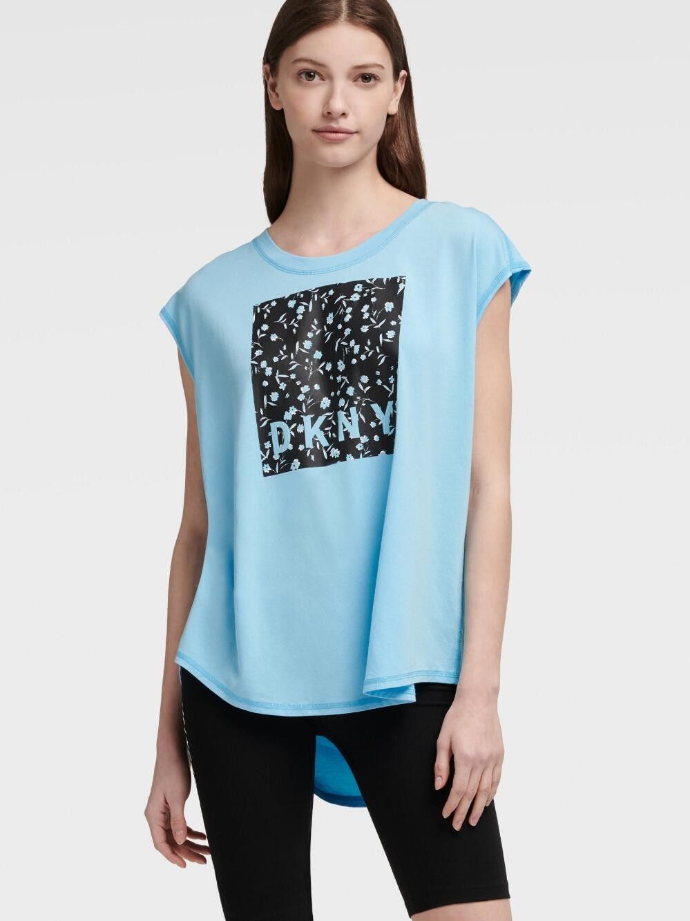 

Футболка женская DKNY DP9T6748 голубая S, DP9T6748