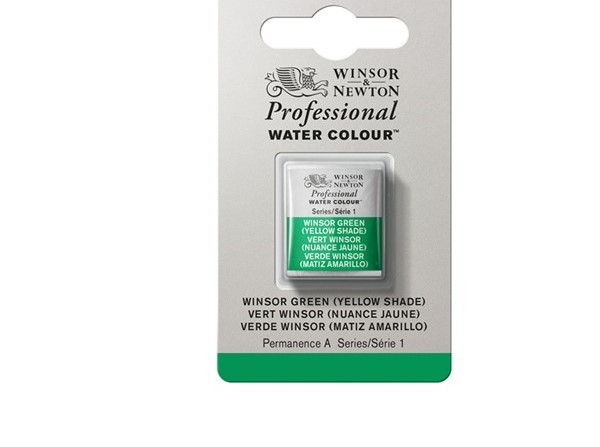 фото Акварель winsor&newton professional в кювете винзор зеленый желтый оттенок