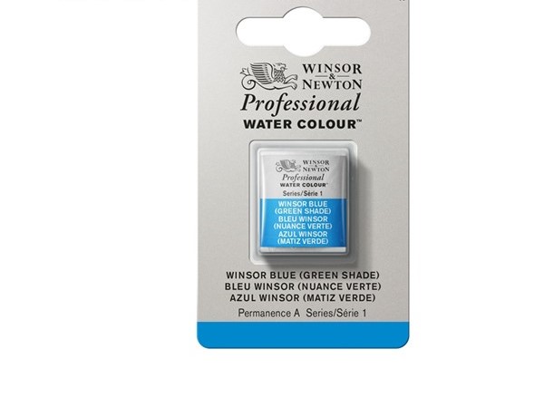 фото Акварель winsor&newton professional в кювете винзор голубой зеленый оттенок